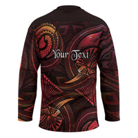 Personalised Polynesia Zodiac Aries Hockey Jersey Galaxy Polynesian Pattern Chest Tattoo Style