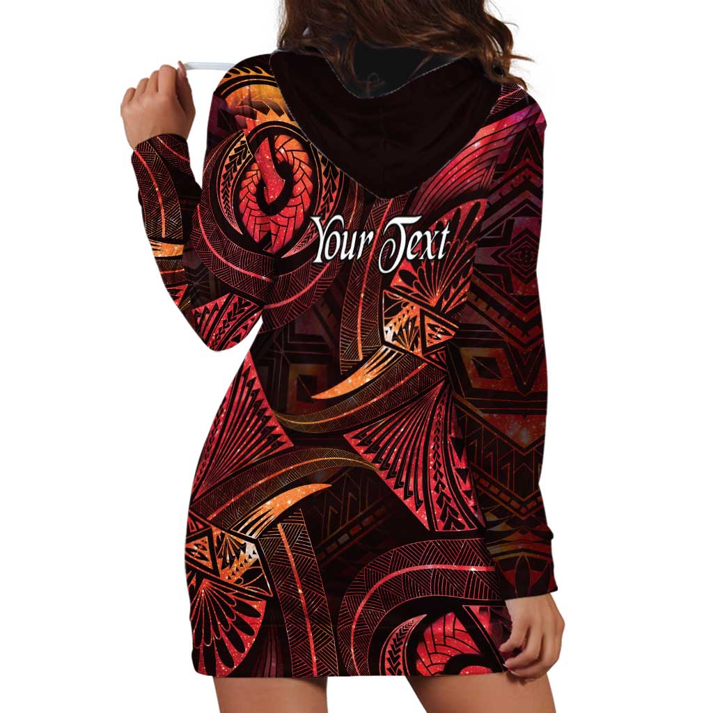 Personalised Polynesia Zodiac Aries Hoodie Dress Galaxy Polynesian Pattern Chest Tattoo Style LT14 - Polynesian Pride