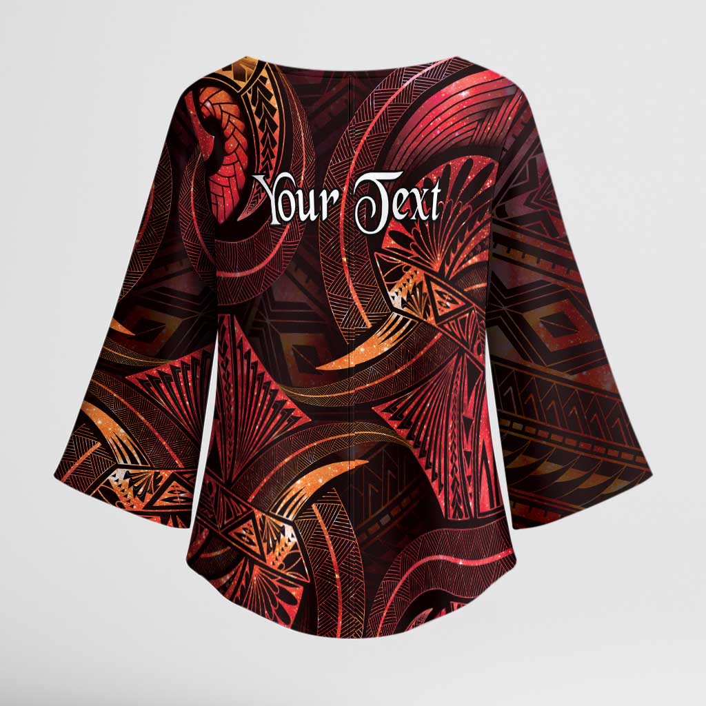 Personalised Polynesia Zodiac Aries Kimono Sleeve Blouse Galaxy Polynesian Pattern Chest Tattoo Style LT14 - Polynesian Pride