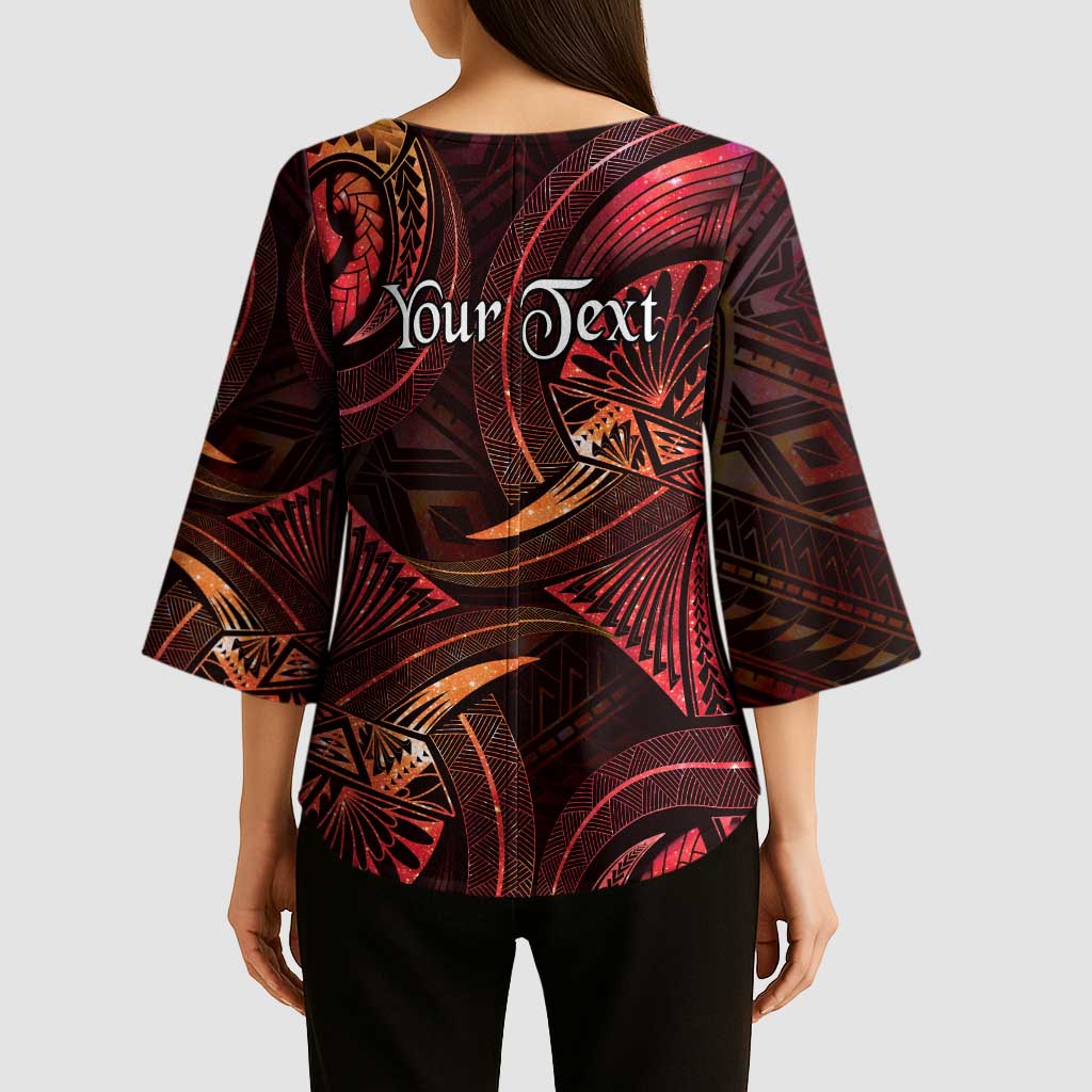 Personalised Polynesia Zodiac Aries Kimono Sleeve Blouse Galaxy Polynesian Pattern Chest Tattoo Style LT14 - Polynesian Pride
