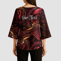 Personalised Polynesia Zodiac Aries Kimono Sleeve Blouse Galaxy Polynesian Pattern Chest Tattoo Style LT14 - Polynesian Pride