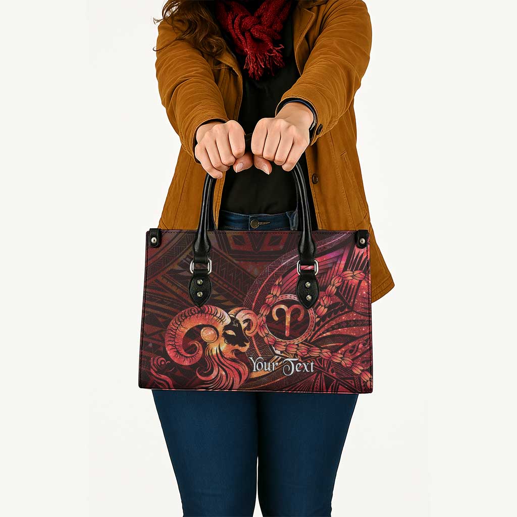 Personalised Polynesia Zodiac Aries Leather Bag Galaxy Polynesian Pattern Chest Tattoo Style LT14 - Polynesian Pride