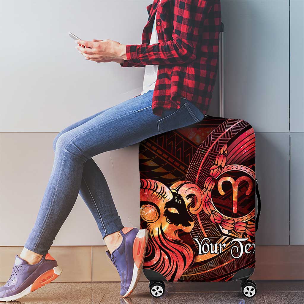 Personalised Polynesia Zodiac Aries Luggage Cover Galaxy Polynesian Pattern Chest Tattoo Style LT14 - Polynesian Pride
