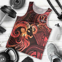 Personalised Polynesia Zodiac Aries Men Tank Top Galaxy Polynesian Pattern Chest Tattoo Style LT14 - Polynesian Pride