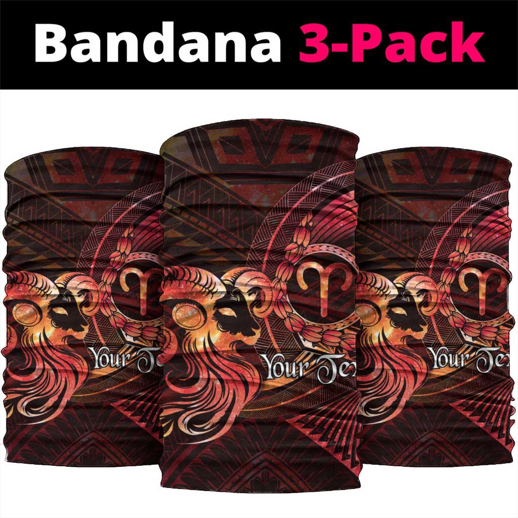 Personalised Polynesia Zodiac Aries Neck Gaiter Galaxy Polynesian Pattern Chest Tattoo Style LT14 package One Size: 25*50cm Red - Polynesian Pride