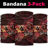 Personalised Polynesia Zodiac Aries Neck Gaiter Galaxy Polynesian Pattern Chest Tattoo Style LT14 package One Size: 25*50cm Red - Polynesian Pride