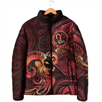 Personalised Polynesia Zodiac Aries Padded Jacket Galaxy Polynesian Pattern Chest Tattoo Style LT14 - Polynesian Pride