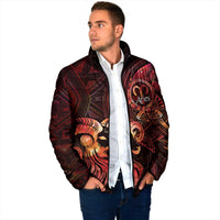 Personalised Polynesia Zodiac Aries Padded Jacket Galaxy Polynesian Pattern Chest Tattoo Style LT14 - Polynesian Pride