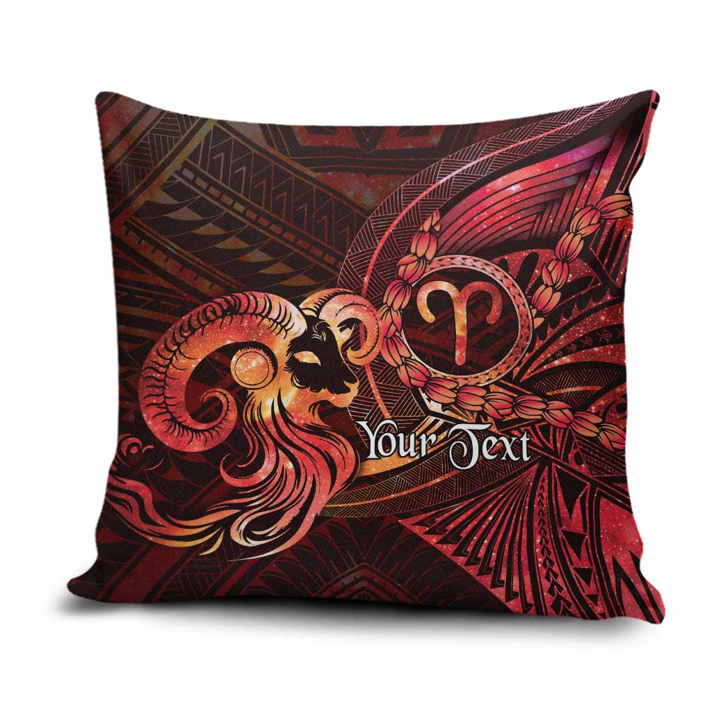Personalised Polynesia Zodiac Aries Pillow Cover Galaxy Polynesian Pattern Chest Tattoo Style LT14 Red - Polynesian Pride