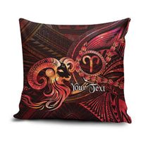 Personalised Polynesia Zodiac Aries Pillow Cover Galaxy Polynesian Pattern Chest Tattoo Style LT14 Red - Polynesian Pride