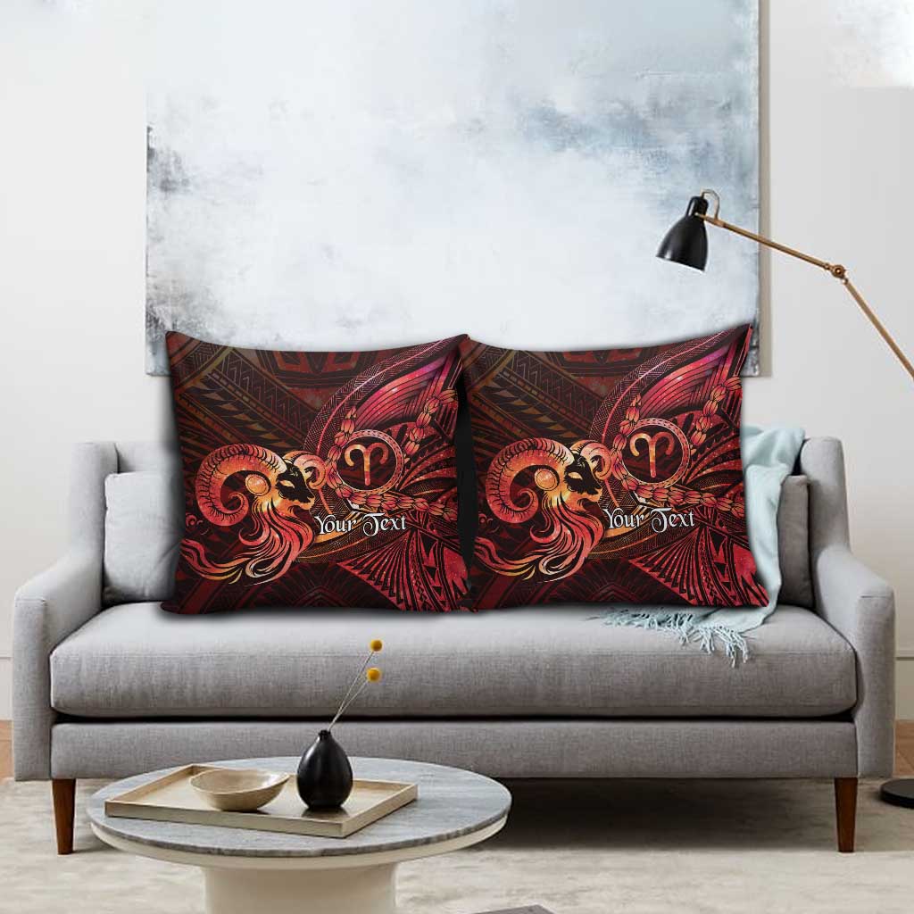 Personalised Polynesia Zodiac Aries Pillow Cover Galaxy Polynesian Pattern Chest Tattoo Style LT14 - Polynesian Pride