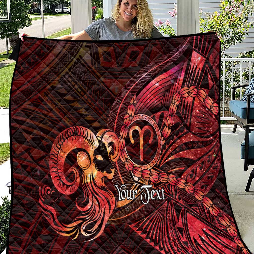 Personalised Polynesia Zodiac Aries Quilt Galaxy Polynesian Pattern Chest Tattoo Style LT14 Red - Polynesian Pride