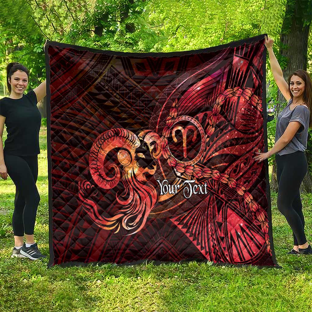 Personalised Polynesia Zodiac Aries Quilt Galaxy Polynesian Pattern Chest Tattoo Style LT14 - Polynesian Pride