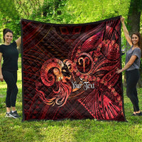 Personalised Polynesia Zodiac Aries Quilt Galaxy Polynesian Pattern Chest Tattoo Style LT14 - Polynesian Pride