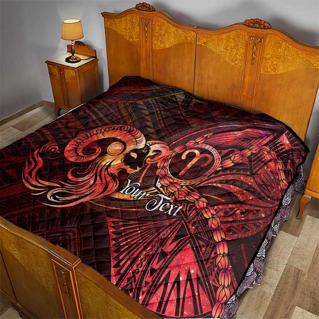 Personalised Polynesia Zodiac Aries Quilt Galaxy Polynesian Pattern Chest Tattoo Style LT14 - Polynesian Pride