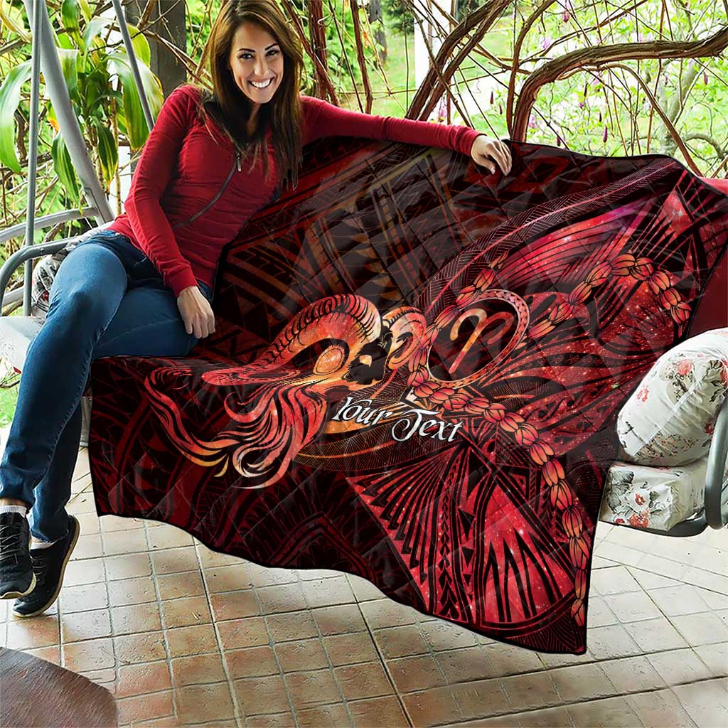 Personalised Polynesia Zodiac Aries Quilt Galaxy Polynesian Pattern Chest Tattoo Style LT14 - Polynesian Pride