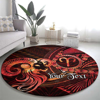 Personalised Polynesia Zodiac Aries Round Carpet Galaxy Polynesian Pattern Chest Tattoo Style LT14 - Polynesian Pride