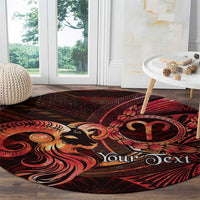 Personalised Polynesia Zodiac Aries Round Carpet Galaxy Polynesian Pattern Chest Tattoo Style LT14 - Polynesian Pride