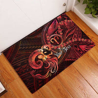Personalised Polynesia Zodiac Aries Rubber Doormat Galaxy Polynesian Pattern Chest Tattoo Style LT14 - Polynesian Pride