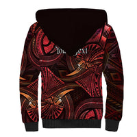 Personalised Polynesia Zodiac Aries Sherpa Hoodie Galaxy Polynesian Pattern Chest Tattoo Style LT14 - Polynesian Pride