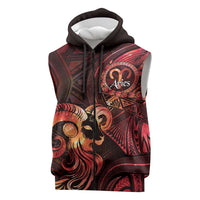 Personalised Polynesia Zodiac Aries Sleeveless Zip Hoodie Galaxy Polynesian Pattern Chest Tattoo Style