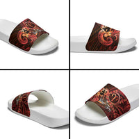 Personalised Polynesia Zodiac Aries Slide Sandals Galaxy Polynesian Pattern Chest Tattoo Style LT14 - Polynesian Pride