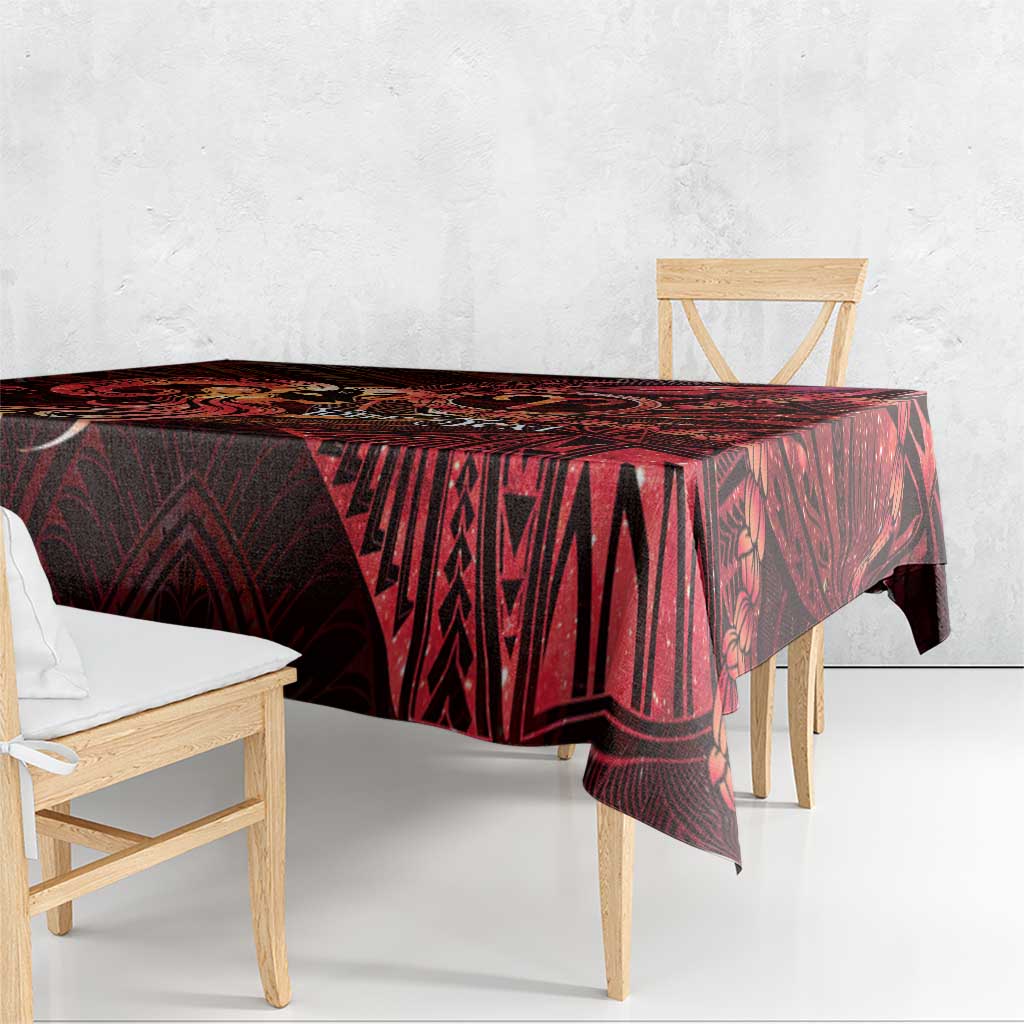 Personalised Polynesia Zodiac Aries Tablecloth Galaxy Polynesian Pattern Chest Tattoo Style LT14 - Polynesian Pride
