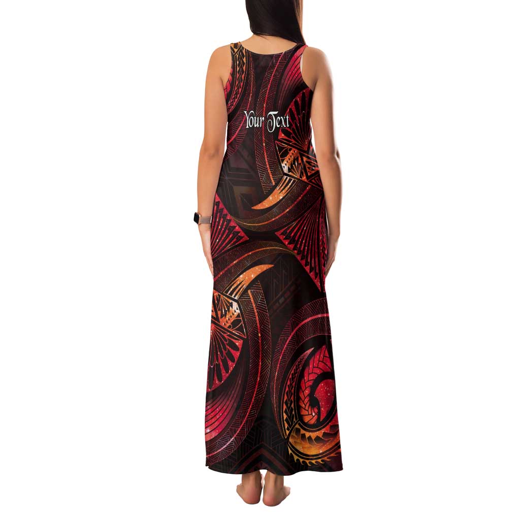 Personalised Polynesia Zodiac Aries Tank Maxi Dress Galaxy Polynesian Pattern Chest Tattoo Style LT14 - Polynesian Pride