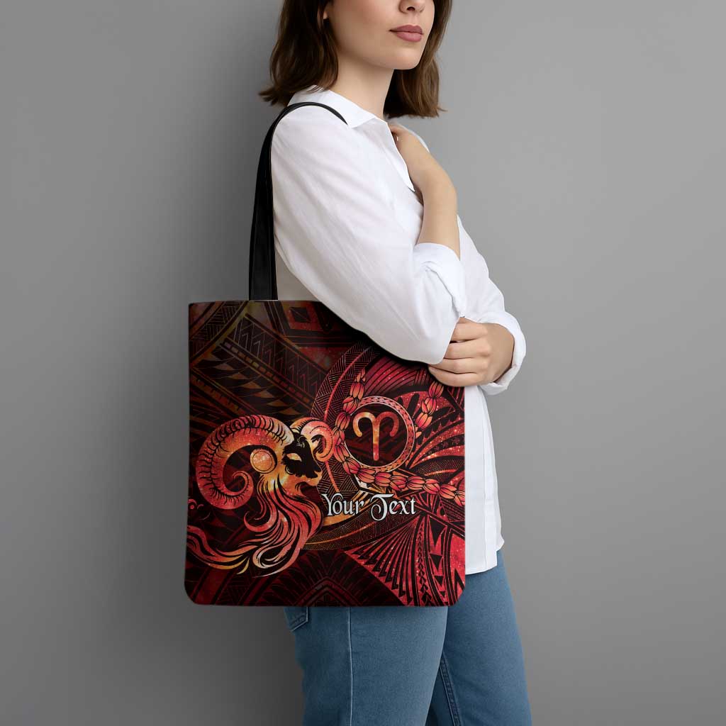 Personalised Polynesia Zodiac Aries Tote Bag Galaxy Polynesian Pattern Chest Tattoo Style LT14 - Polynesian Pride