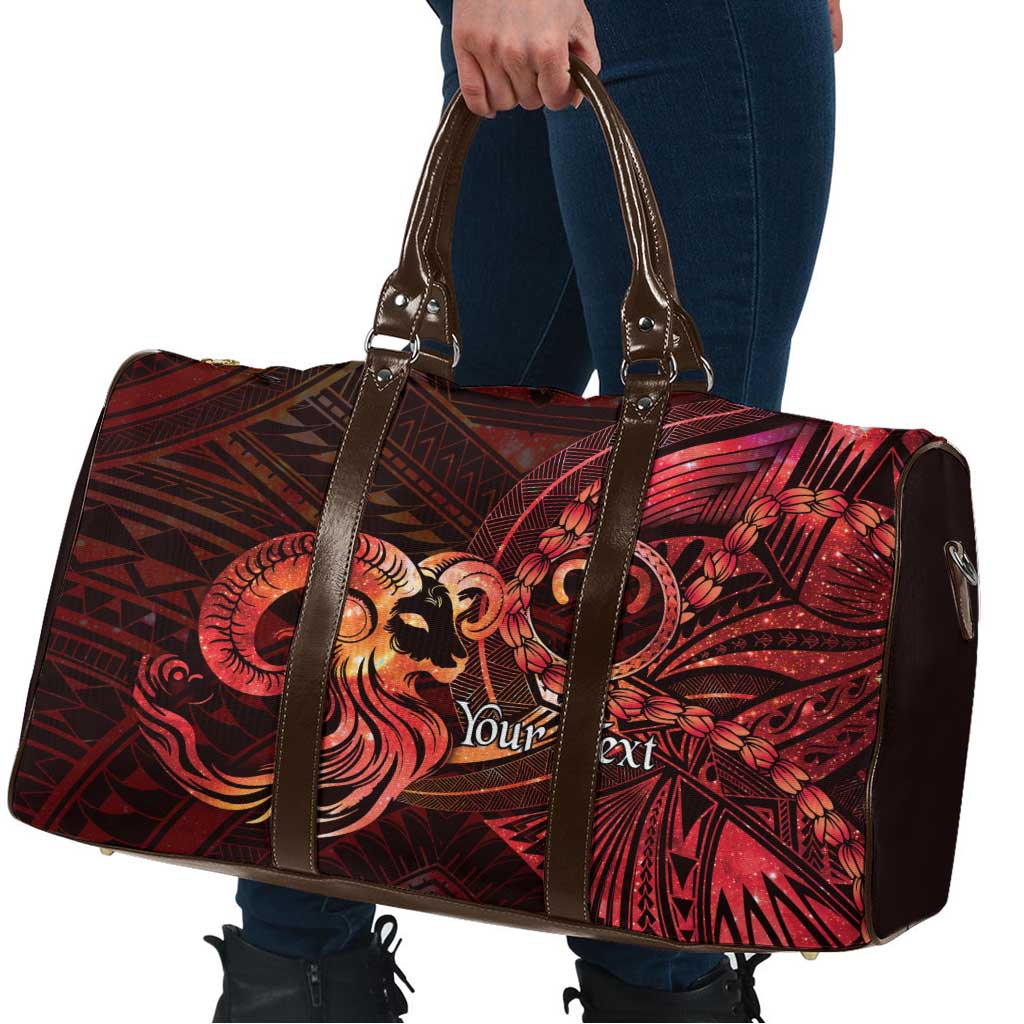 Personalised Polynesia Zodiac Aries Travel Bag Galaxy Polynesian Pattern Chest Tattoo Style LT14 - Polynesian Pride