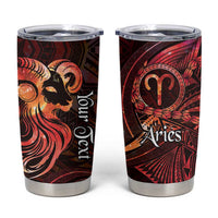 Personalised Polynesia Zodiac Aries Tumbler Cup Galaxy Polynesian Pattern Chest Tattoo Style LT14 Red - Polynesian Pride