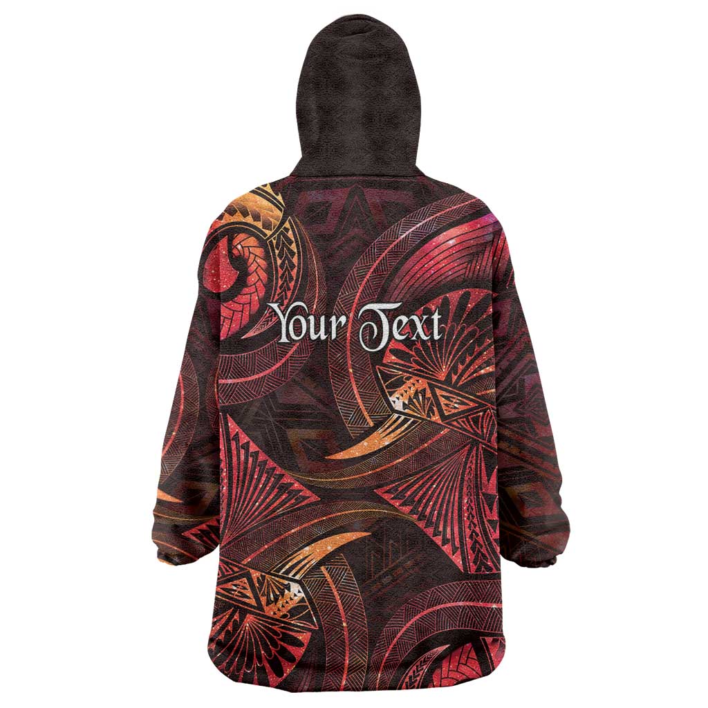 Personalised Polynesia Zodiac Aries Wearable Blanket Hoodie Galaxy Polynesian Pattern Chest Tattoo Style LT14 - Polynesian Pride