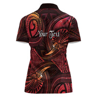Personalised Polynesia Zodiac Aries Women Polo Shirt Galaxy Polynesian Pattern Chest Tattoo Style LT14 - Polynesian Pride