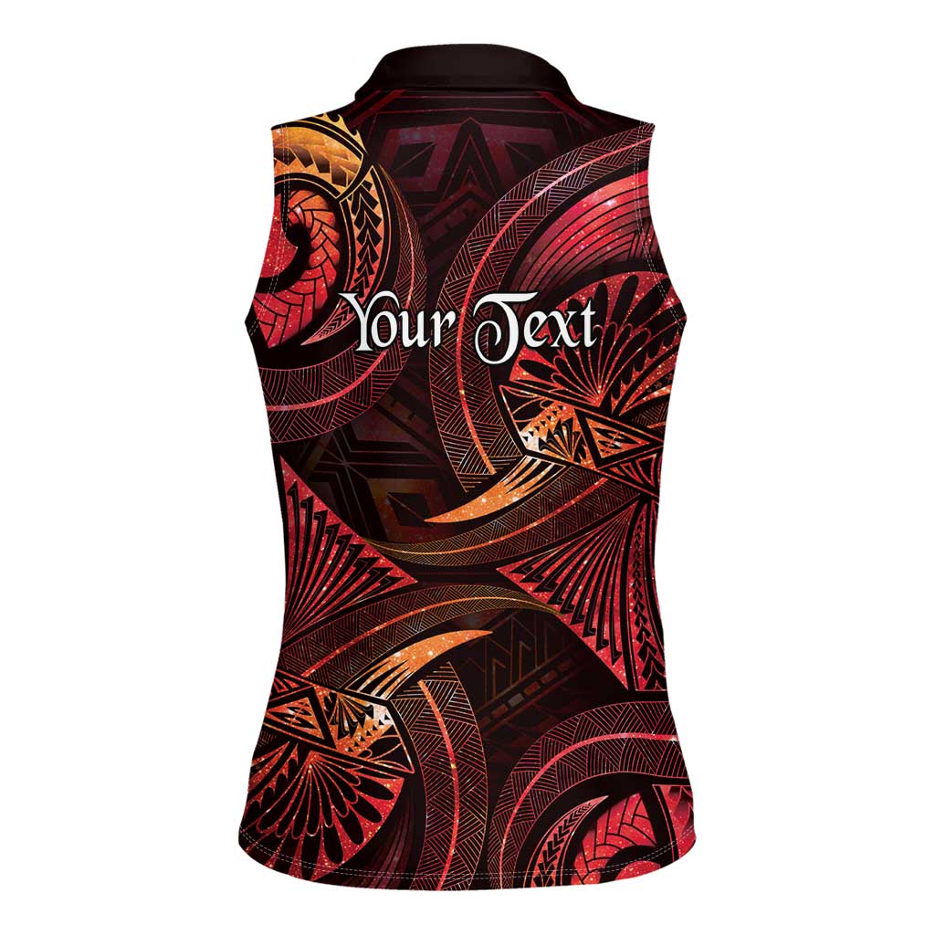 Personalised Polynesia Zodiac Aries Women Sleeveless Polo Shirt Galaxy Polynesian Pattern Chest Tattoo Style LT14 - Polynesian Pride