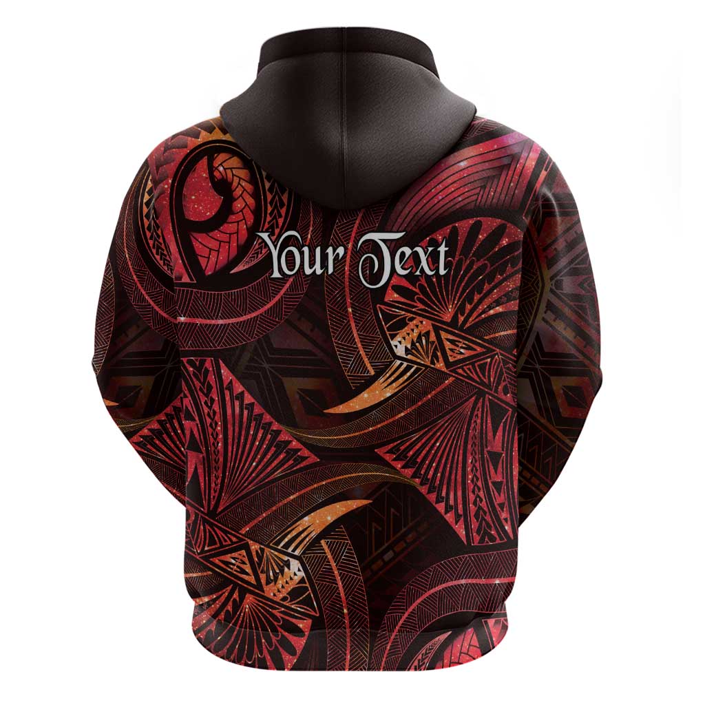 Personalised Polynesia Zodiac Aries Zip Hoodie Galaxy Polynesian Pattern Chest Tattoo Style LT14 - Polynesian Pride