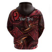 Personalised Polynesia Zodiac Aries Zip Hoodie Galaxy Polynesian Pattern Chest Tattoo Style LT14 - Polynesian Pride