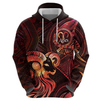 Personalised Polynesia Zodiac Aries Zip Hoodie Galaxy Polynesian Pattern Chest Tattoo Style LT14 - Polynesian Pride