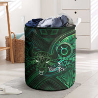 Personalised Polynesia Zodiac Taurus Laundry Basket Galaxy Polynesian Pattern Chest Tattoo Style