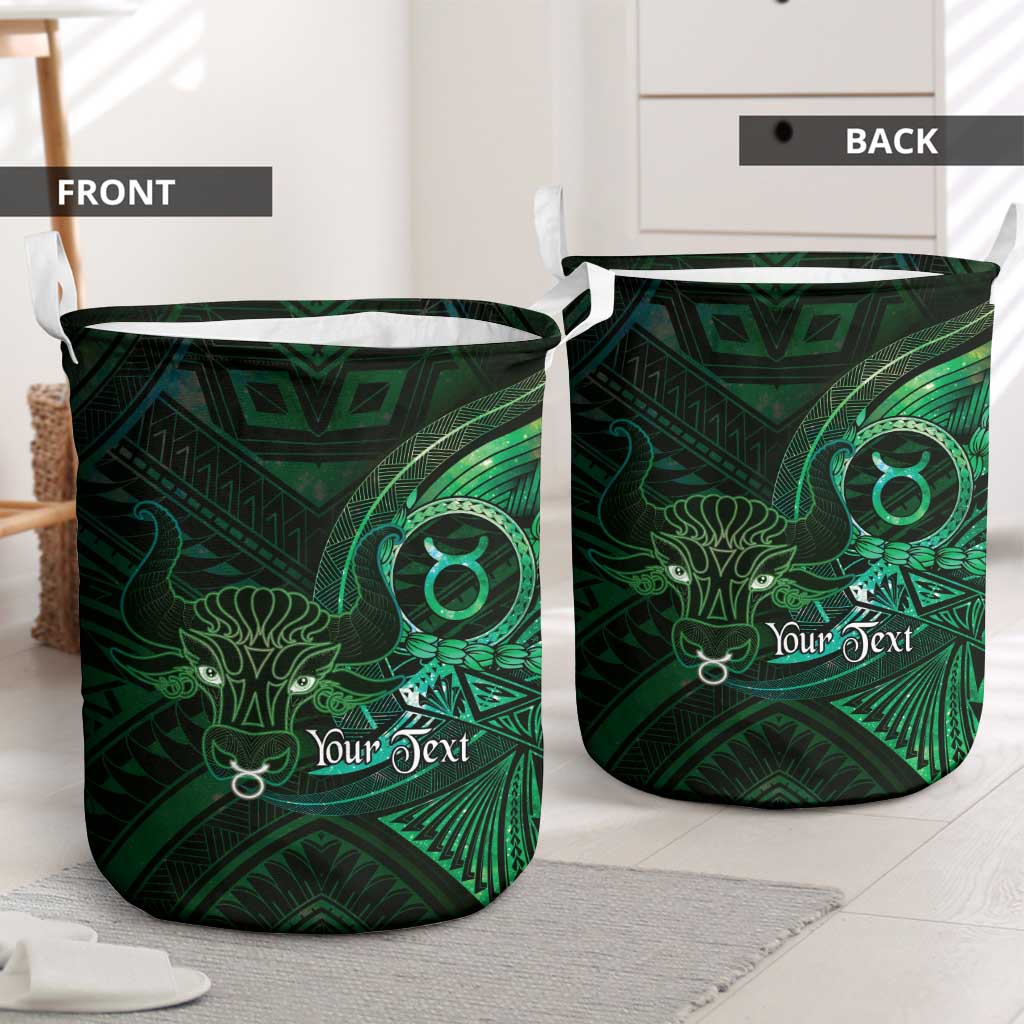 Personalised Polynesia Zodiac Taurus Laundry Basket Galaxy Polynesian Pattern Chest Tattoo Style