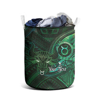 Personalised Polynesia Zodiac Taurus Laundry Basket Galaxy Polynesian Pattern Chest Tattoo Style