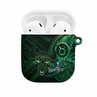Personalised Polynesia Zodiac Taurus AirPods Case Galaxy Polynesian Pattern Chest Tattoo Style LT14 Green - Polynesian Pride