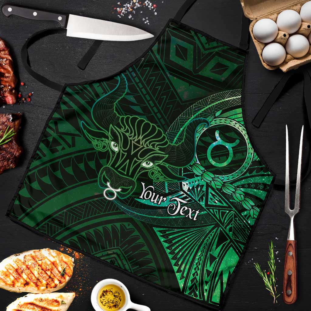Personalised Polynesia Zodiac Taurus Apron Galaxy Polynesian Pattern Chest Tattoo Style LT14 Green - Polynesian Pride