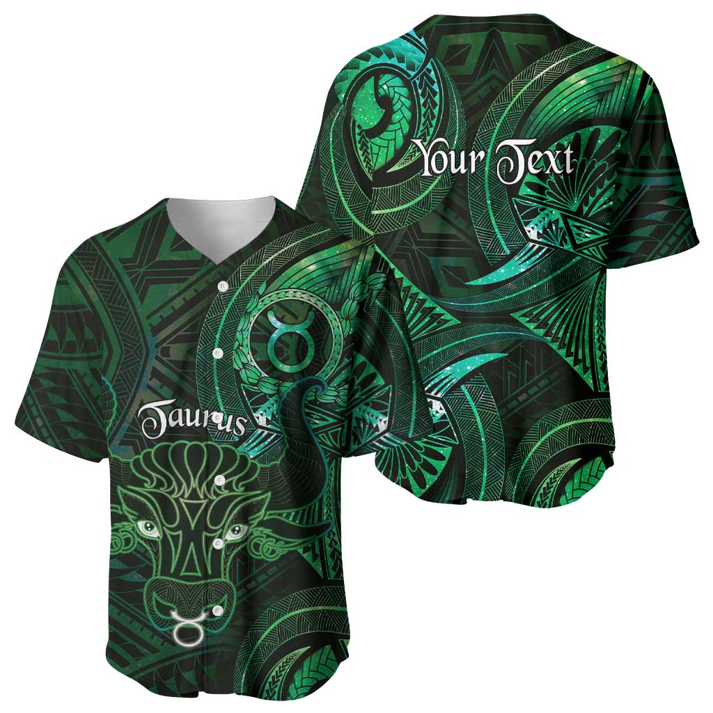 Personalised Polynesia Zodiac Taurus Baseball Jersey Galaxy Polynesian Pattern Chest Tattoo Style LT14 - Polynesian Pride