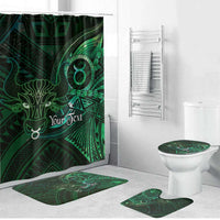 Personalised Polynesia Zodiac Taurus Bathroom Set Galaxy Polynesian Pattern Chest Tattoo Style LT14 Bathroom Set (4 pcs) Green - Polynesian Pride