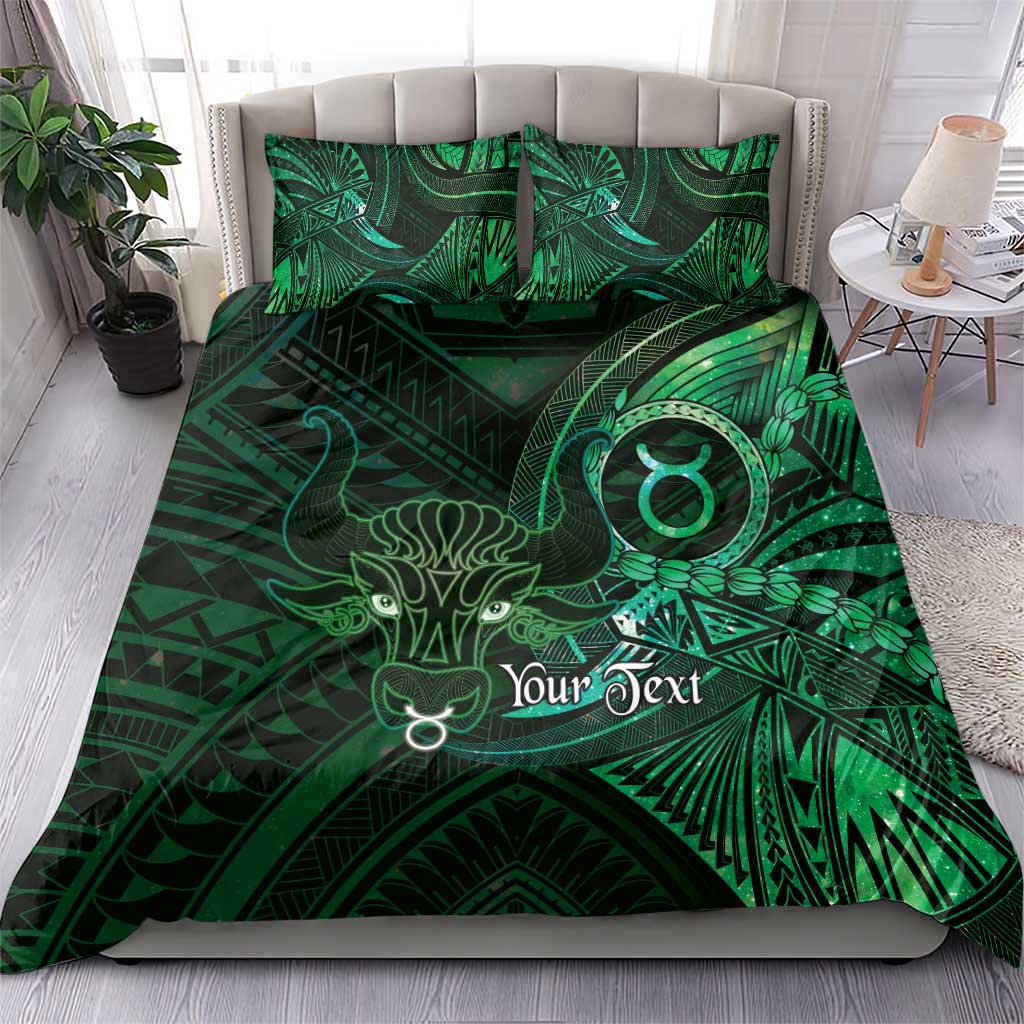 Personalised Polynesia Zodiac Taurus Bedding Set Galaxy Polynesian Pattern Chest Tattoo Style LT14 - Polynesian Pride
