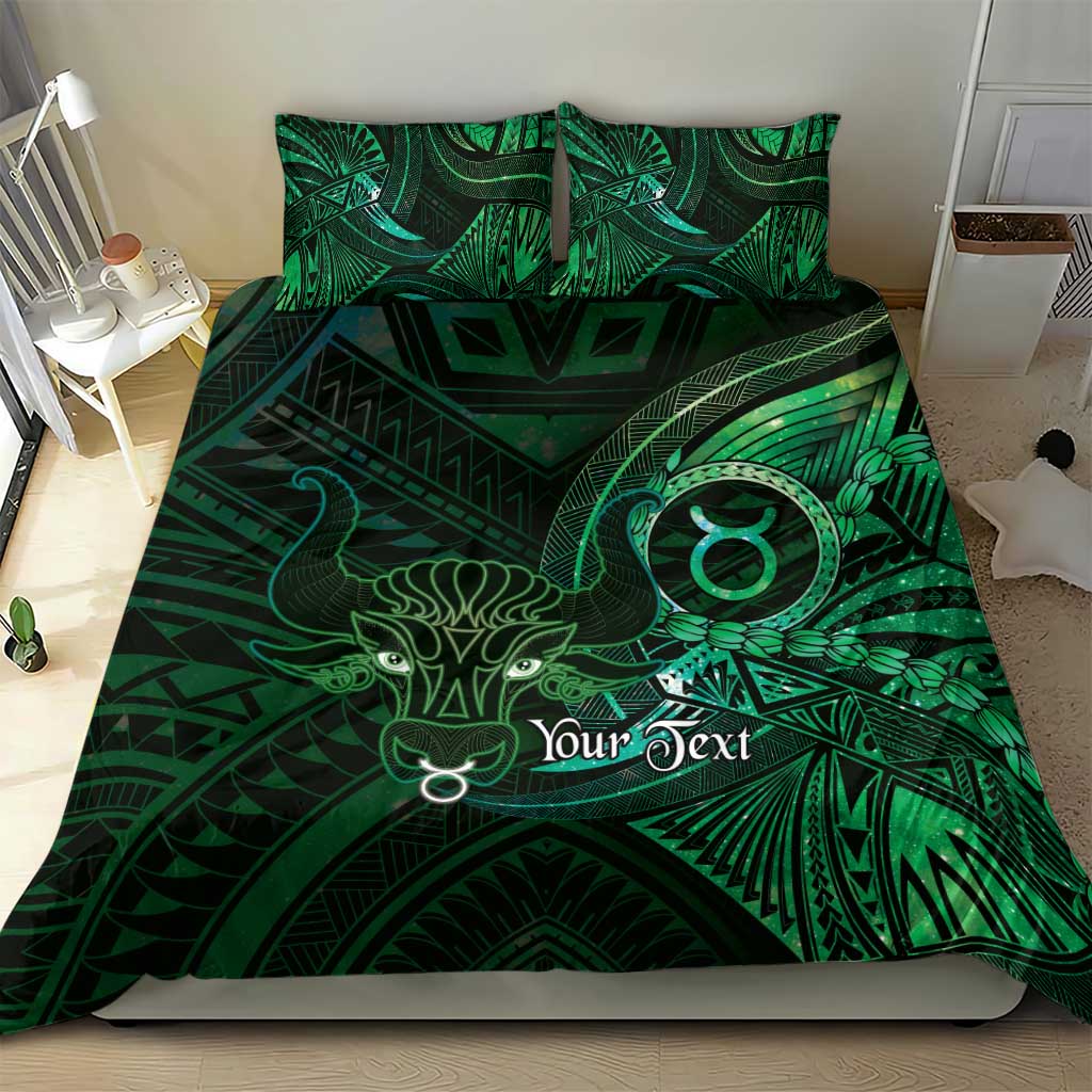 Personalised Polynesia Zodiac Taurus Bedding Set Galaxy Polynesian Pattern Chest Tattoo Style LT14 - Polynesian Pride