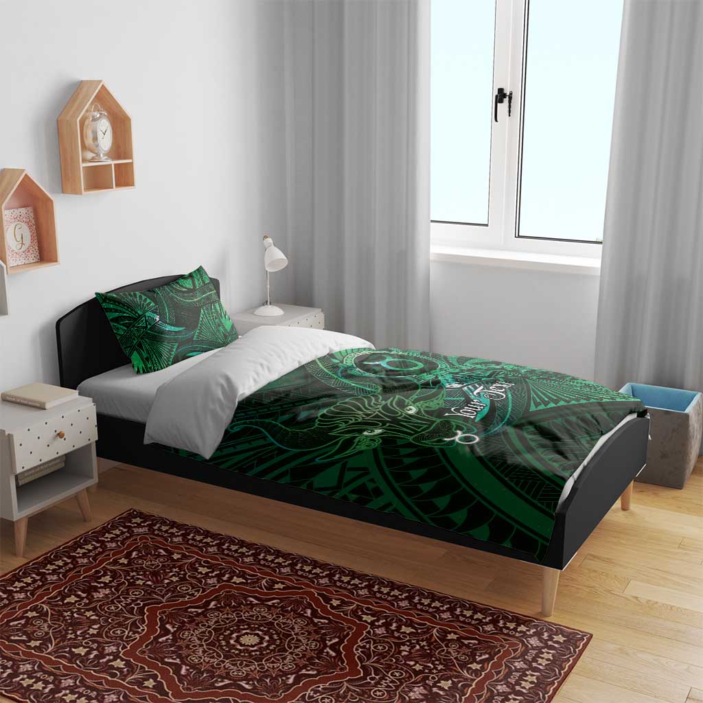 Personalised Polynesia Zodiac Taurus Bedding Set Galaxy Polynesian Pattern Chest Tattoo Style LT14 - Polynesian Pride