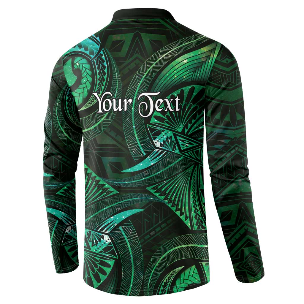Personalised Polynesia Zodiac Taurus Button Sweatshirt Galaxy Polynesian Pattern Chest Tattoo Style