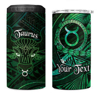 Personalised Polynesia Zodiac Taurus 4 in 1 Can Cooler Tumbler Galaxy Polynesian Pattern Chest Tattoo Style LT14 One Size: 16 oz Green - Polynesian Pride