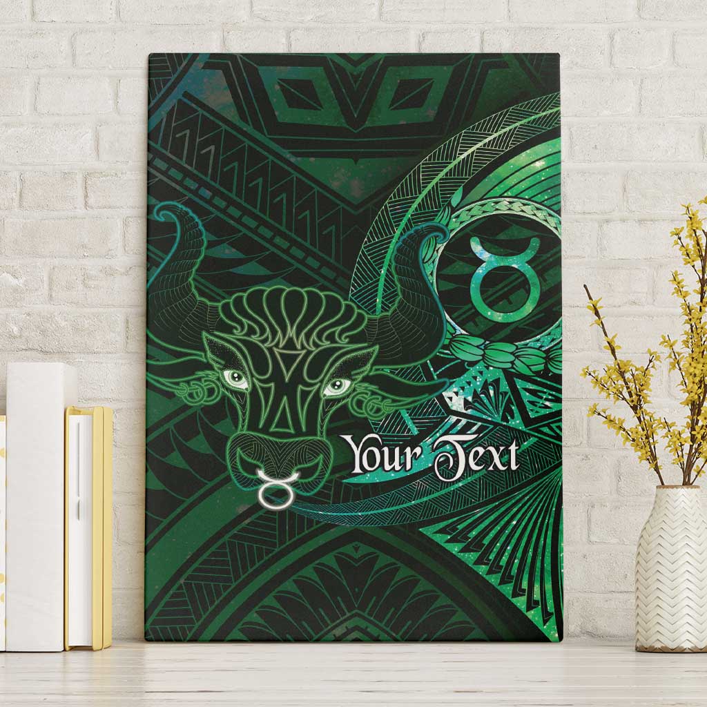 Personalised Polynesia Zodiac Taurus Canvas Wall Art Galaxy Polynesian Pattern Chest Tattoo Style LT14 Without Frame Green - Polynesian Pride